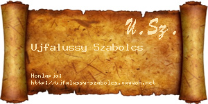 Ujfalussy Szabolcs névjegykártya